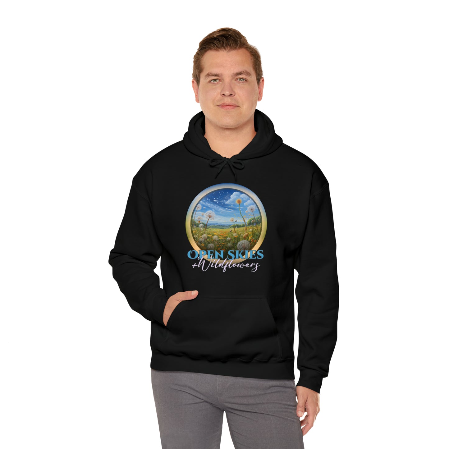 Open Skies and Wildflowers - Unisex Heavy Blend™ Hooded Sweatshirt