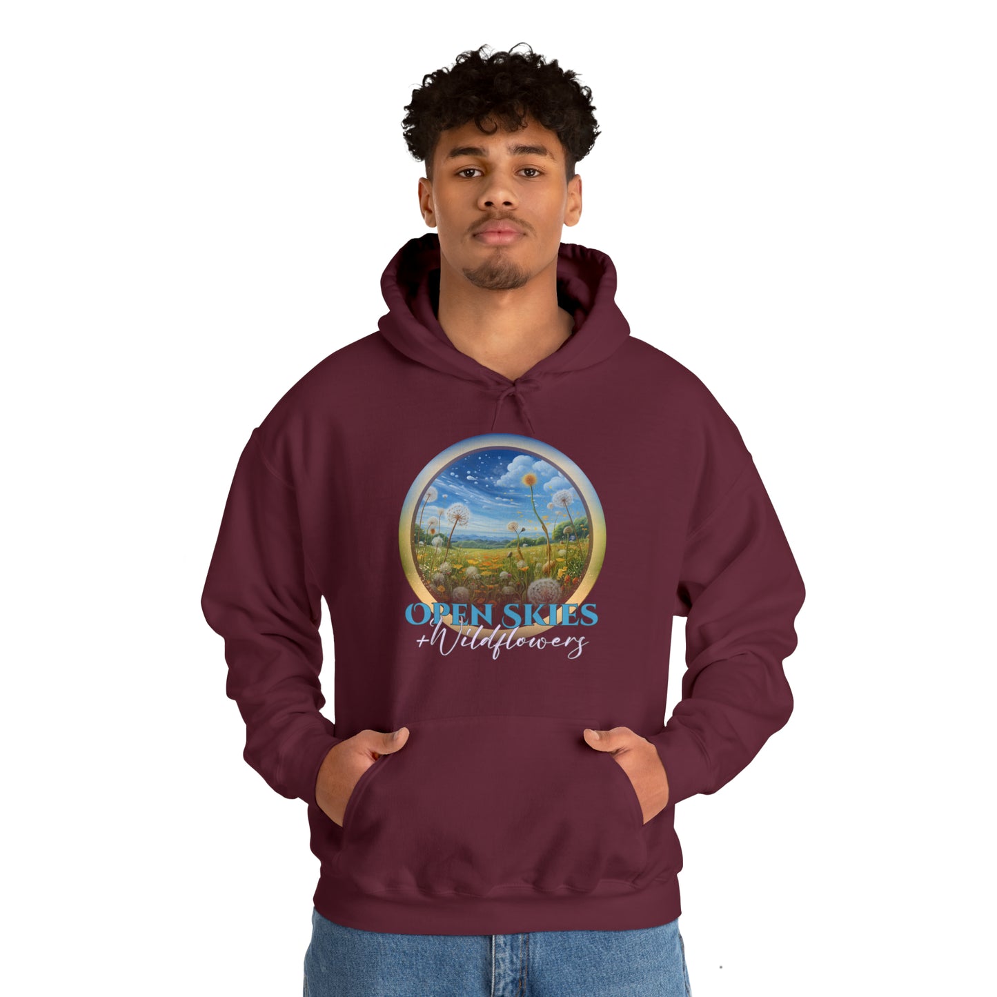 Open Skies and Wildflowers - Unisex Heavy Blend™ Hooded Sweatshirt