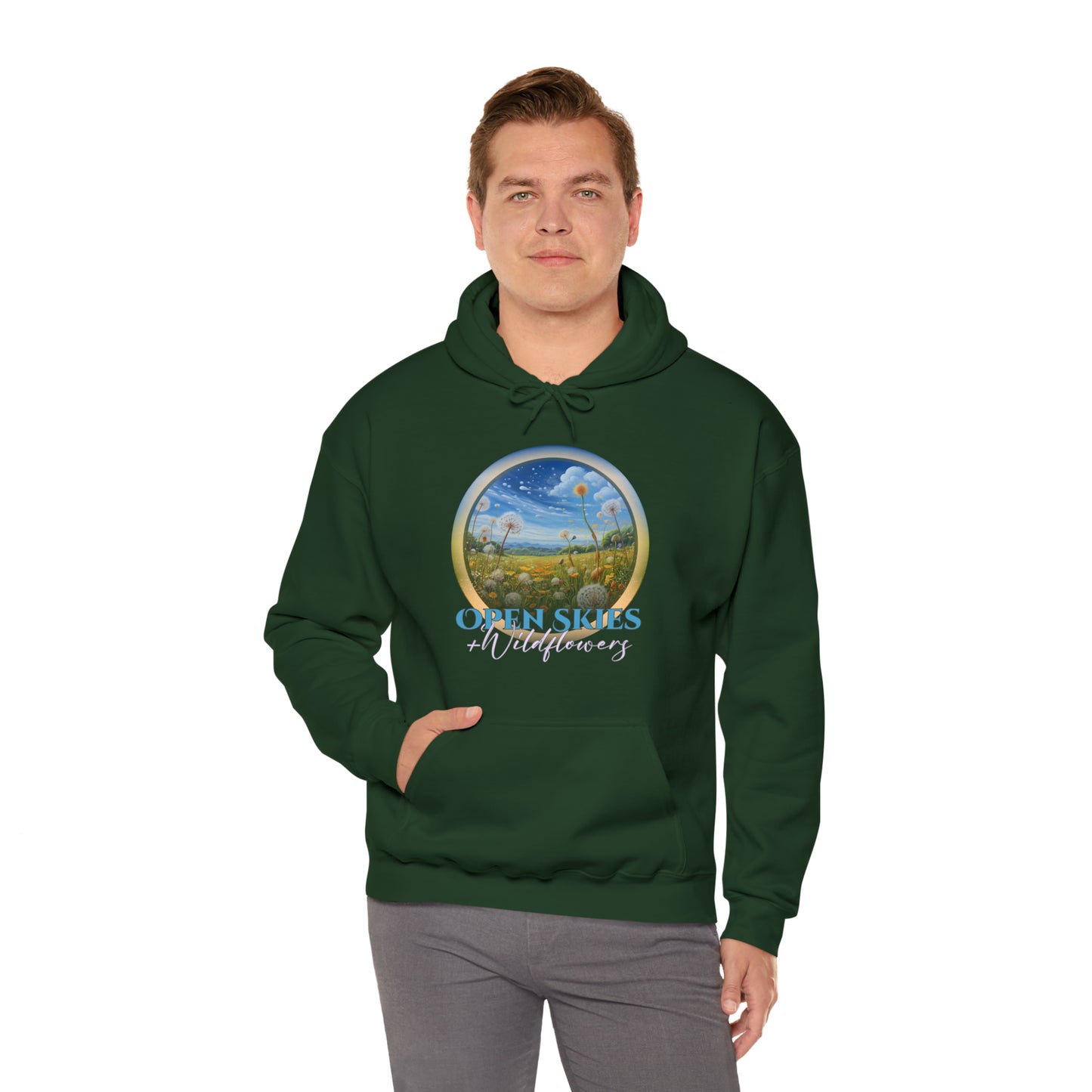 Open Skies and Wildflowers - Unisex Heavy Blend™ Hooded Sweatshirt