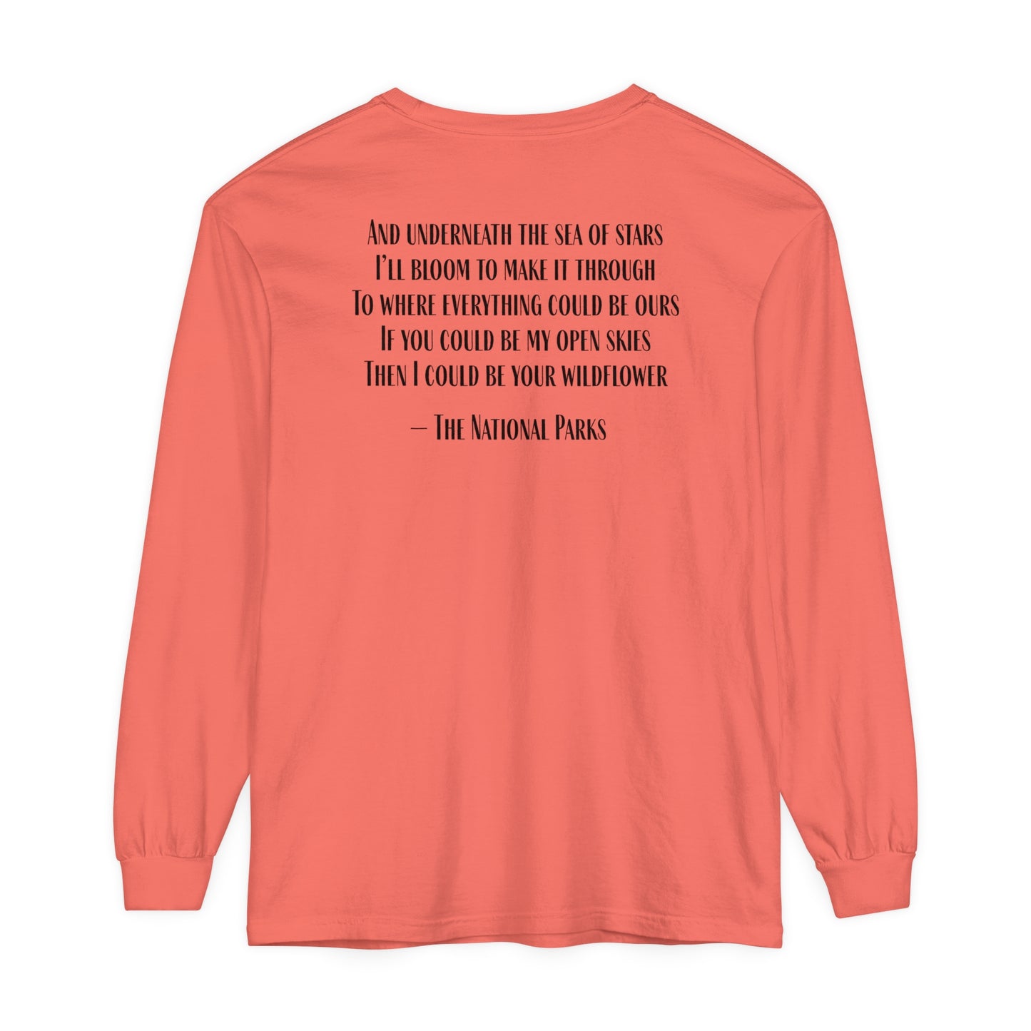 Open Skies and Wildflowers - Unisex Garment-dyed Long Sleeve T-Shirt