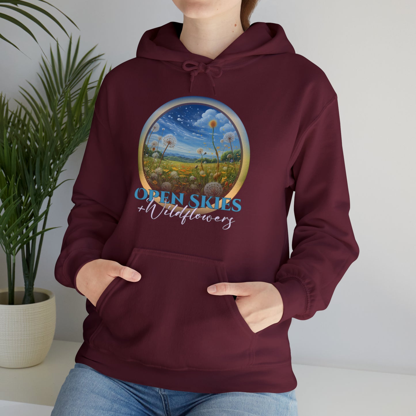 Open Skies and Wildflowers - Unisex Heavy Blend™ Hooded Sweatshirt
