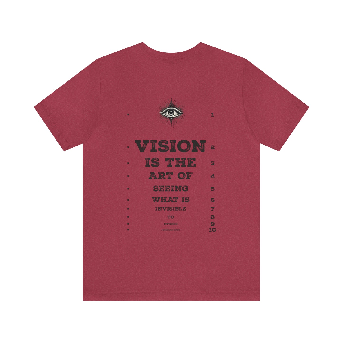 Vision is the Art of Seeing What is Invisible - Unisex Jersey Short Sleeve Tee
