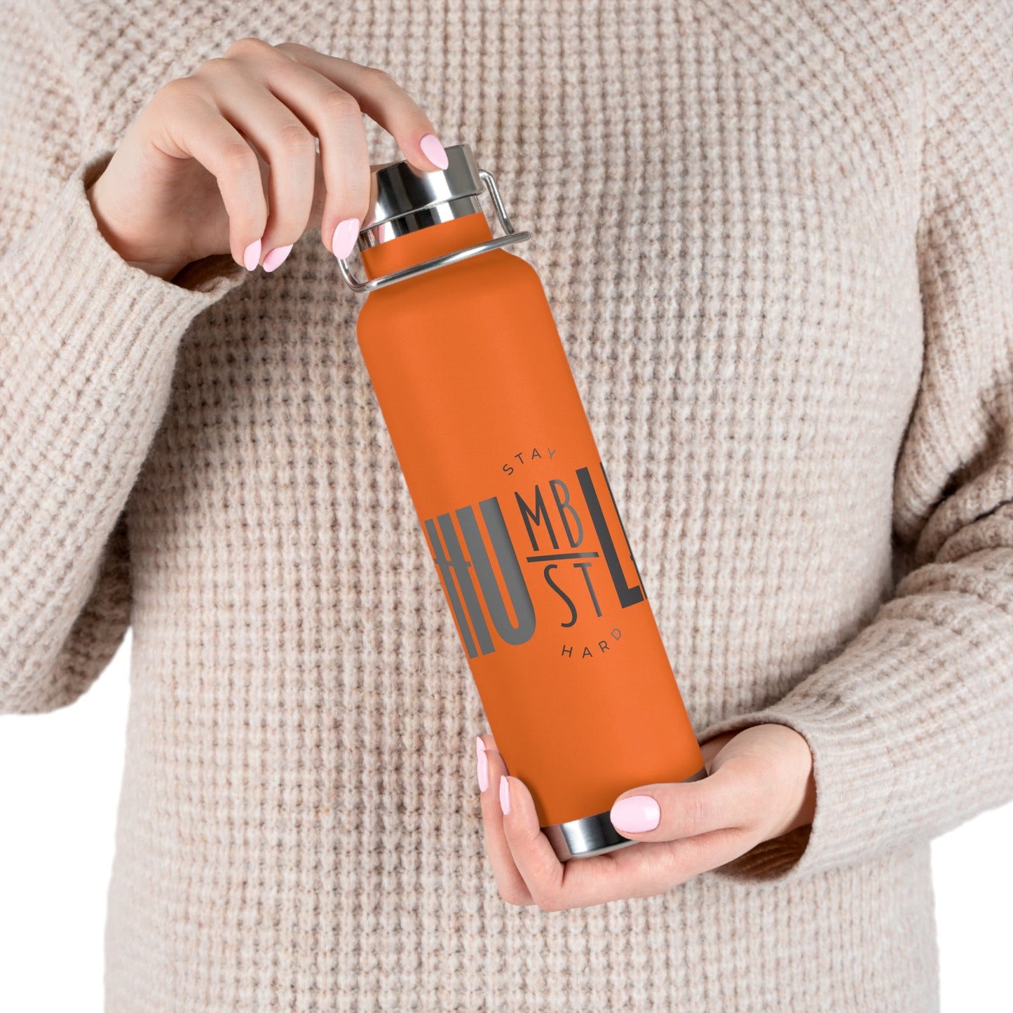 Stay Humble, Hustle Hard - Copper Vacuum Insulated Bottle, 22oz - One Collective Apparel
