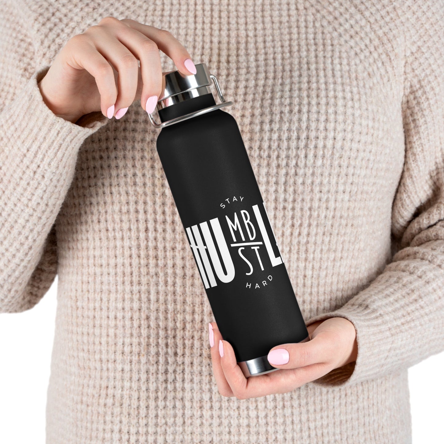Stay Humble, Hustle Hard - Copper Vacuum Insulated Bottle, 22oz - One Collective Apparel
