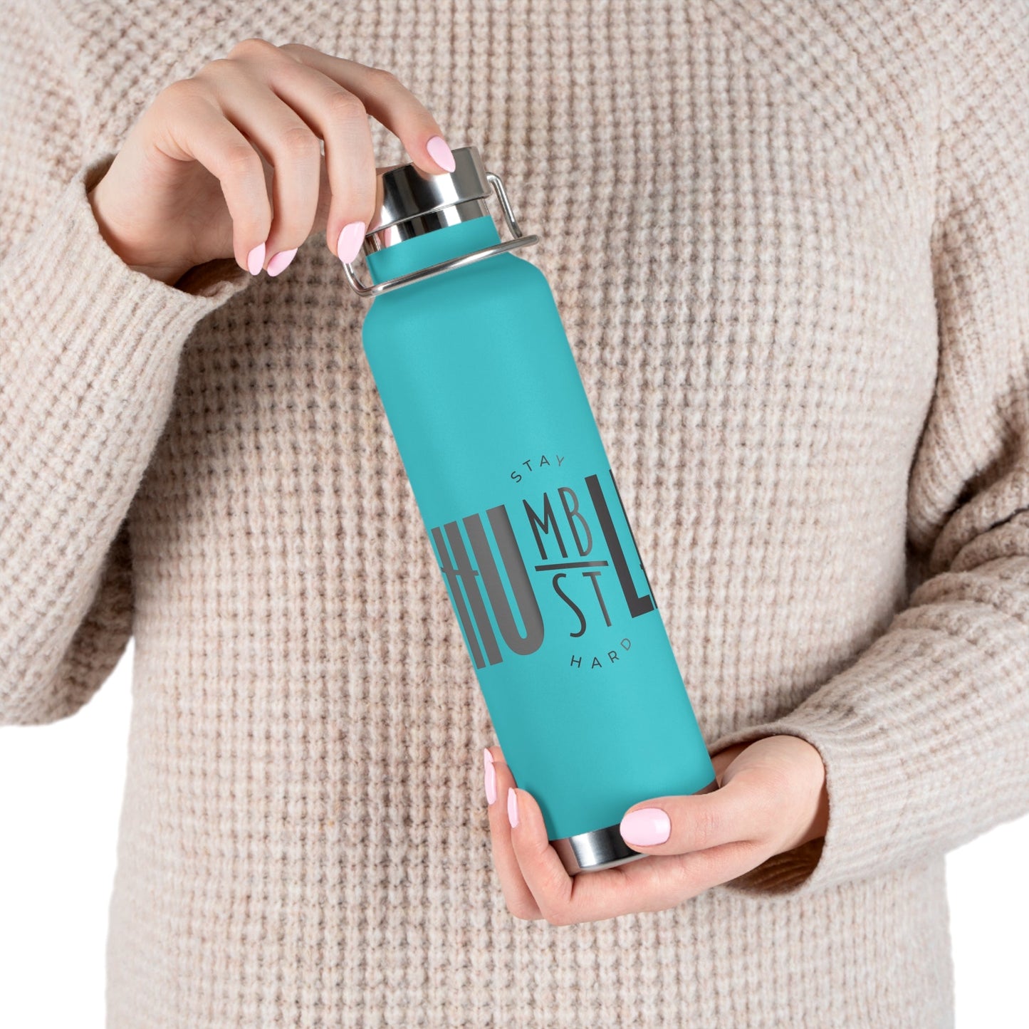 Stay Humble, Hustle Hard - Copper Vacuum Insulated Bottle, 22oz - One Collective Apparel