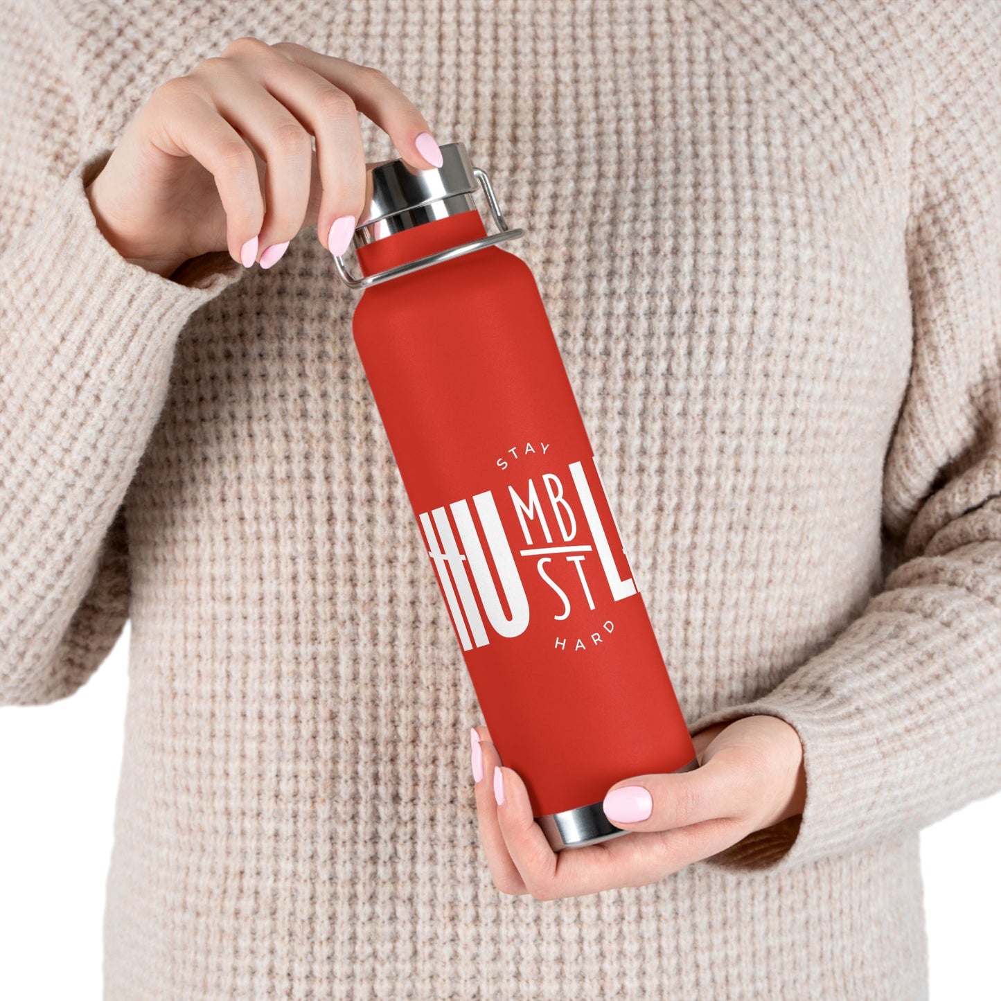 Stay Humble, Hustle Hard - Copper Vacuum Insulated Bottle, 22oz - One Collective Apparel