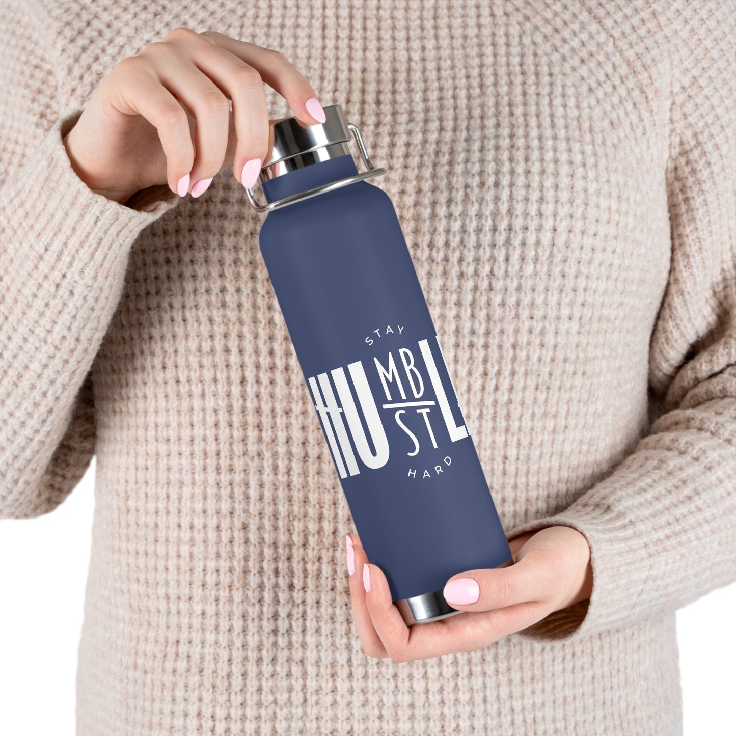 Stay Humble, Hustle Hard - Copper Vacuum Insulated Bottle, 22oz - One Collective Apparel